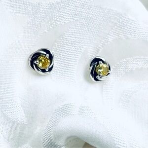 NWOT Sterling Silver 925 Yellow Fashion Stud Earrings